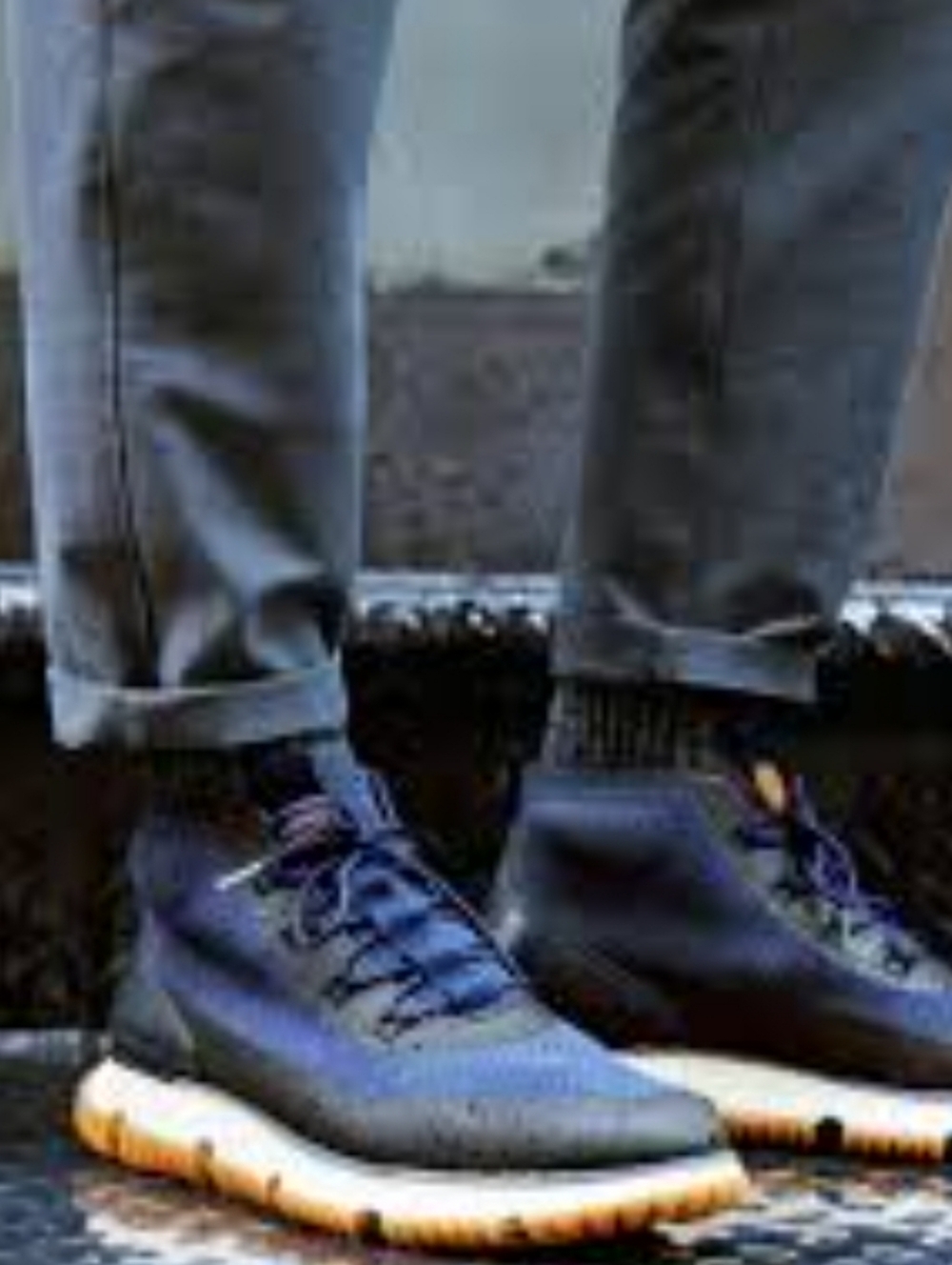 Cole Haan Zerogrand Men's Navy Knit High-Top Casual Sneakers Sz.9.5M